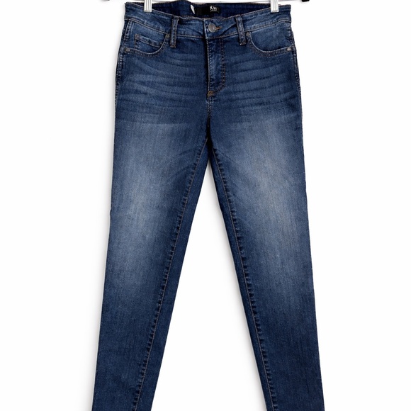 KUT From The Kloth Slim Straight Mid Rise Jeans Size 2 Medium Wash | Stretch - Picture 3 of 11